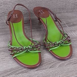 Hilfiger braided low heel sandals shoes size 9